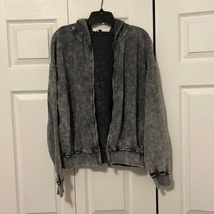Women’s Fashion Nova Distressed Zip-Up
